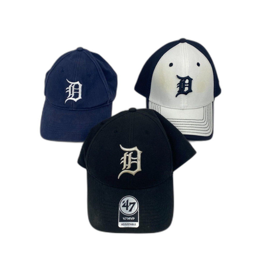 Lot of Three Detroit Tigers Baseball Caps Hats Unisex